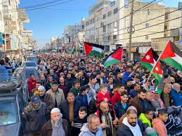 وقفة جماهيرية حاشدة في الاردن  تضامناً مع الشعب الفلسطيني 