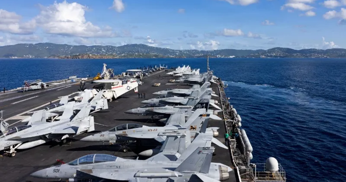"جيرالد آر فورد" .. حاملة الطائرات الأمريكية الثانية للشرق الأوسط ... واشنطن تصدر الرعب وسط غبار الحرب المؤجلة 