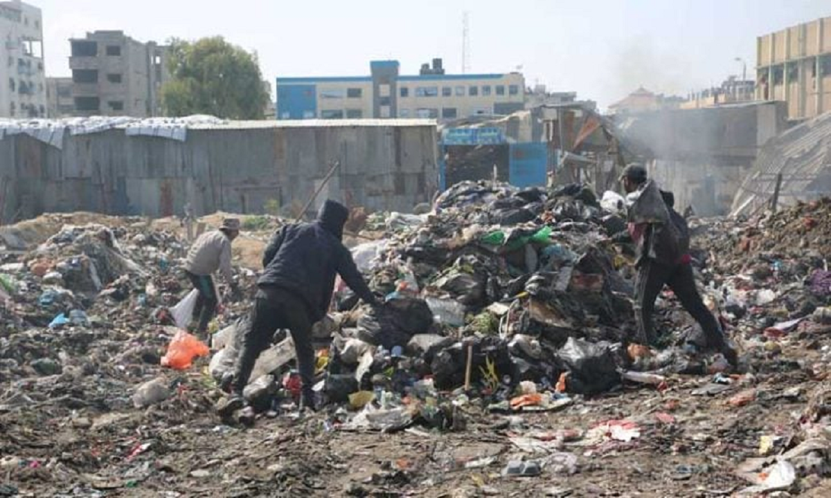  كارثة بيئية وصحية وشيكة تهدد حياة  وصحة النازحين في قطاع غزة 