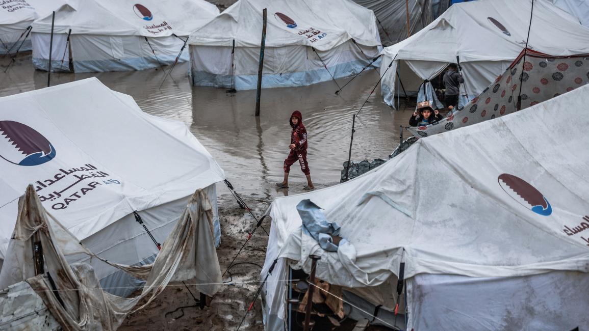 المنظمة الدولية للهجرة: الأمطار الغزيرة بغزة تهدد 795 ألف نازح 
